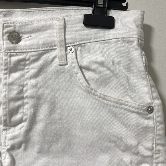 CITIZENS OF HUMANITY (26) White Denim Shorts Crisp Cotton Stretch Low Rise - Picture 3 of 12